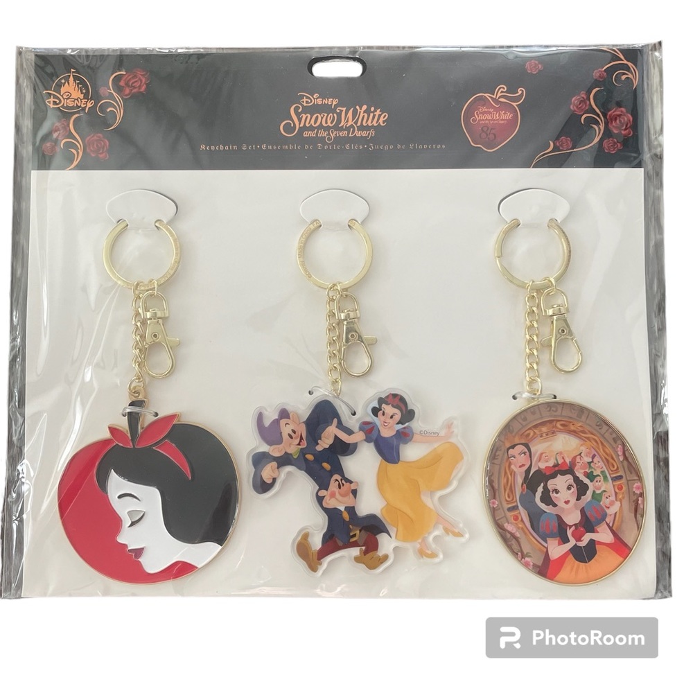 Disney Snow White Seven Dwarfs 85th Keychain Ensemble Set of 3